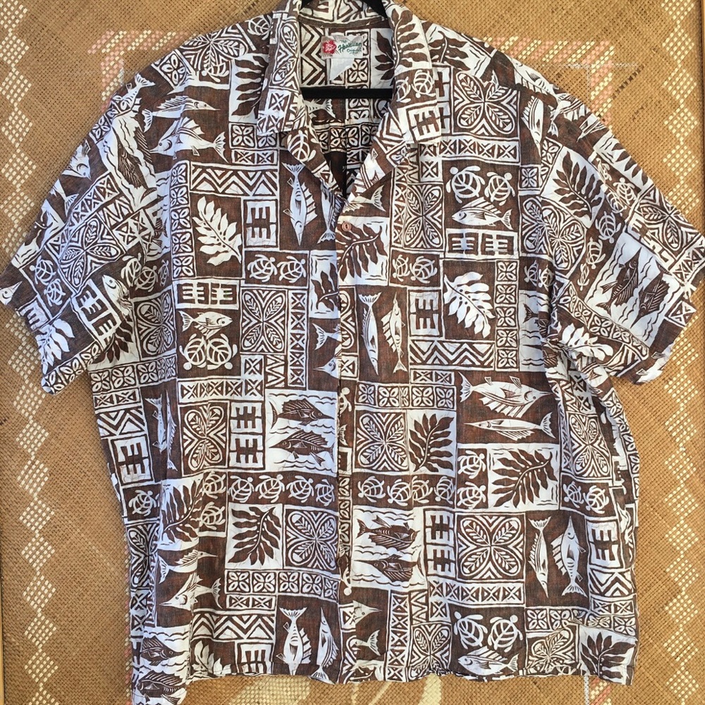 Hilo Hattie Mens Hawaiian Shirt Cotton Short Sleeve Button Up Sz 5 XL